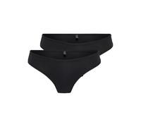 ONLY Onlpeachy Soft Thong - Confezione da 2 Pezzi, Colore: Nero, Taglia S, Nero, S