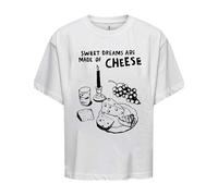ONLY Onlpenny Life Reg S/S Food Top Box Jrs, Bianco, L Donna