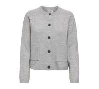 ONLY - Cardigan girocollo grigio chiaro con tasche sul davanti 36