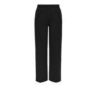 Only - Pantaloni con fondo ampio e vita elasticizzata neri-Nero XS