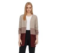ONLY Onlqueen L/S-Cardigan Lungo Knt Noos Maglione, Mocha Meringa/Stripes:w. Melange/Brownie Melange/Spiced Melange, M Donna