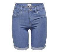 ONLY Onlrain Life Mid Long DNM Noos Jeans Shorts, Mix Blu Chiaro, S