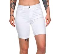 ONLY Onlrain Life Mid Long Pantaloncini, Bianco, M Donna
