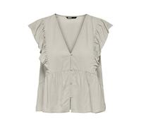 ONLY Onlrian Flonce S/S Wvn Elegante Top con Scollo a V e Maniche Corte e vestibilità Normale, Perfetto per la Primavera e L'Estate, Raggio di Luna, XL Donna