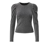 ONLY Onlrich L/S Glitter Puff Top Jrs, Nero/Bianco, M Donna