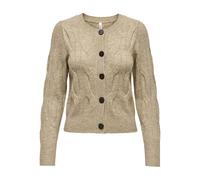 ONLY Onlrio Life LS Cable O-Neck Cardi Knt Maglione, Tannino. Dettagli: Melange, XL Donna