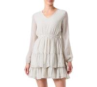 ONLY Onlrobey Isabella Life-Vestito con Scollo a V Abito Estivo, Crema/AOP: Pois Neri, L Donna