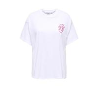 ONLY Onlrolling Stones Life S/S Top Jrs, Bianco, S Donna