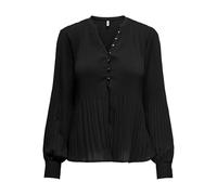 ONLY Onlronja Life-Top Plisse con Scollo a V, Taglia L/S Camicia da Donna, Nero, S