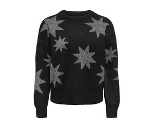 ONLY Onlrosie LS O-Neck Glitter Knt, Nero, M, Nero, M