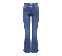ONLY Onlroyal HW Db Fyoke Flared DNM Vita Alta, Blu Jeans Scuro, (L) W x 32L Donna