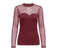 ONLY Onlsalina L/S Lace Mix Top Jrs, Cabernet, M Donna