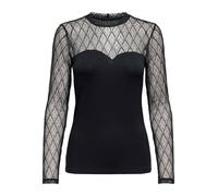 ONLY Onlsalina L/S Lace Mix Top Jrs, Nero, M