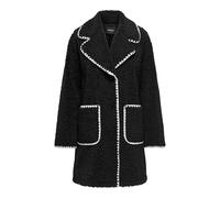 ONLY Onlsalvia Teddy Coat Otw Cappotto, Black/Detail:Cloud Dancer, S Donna