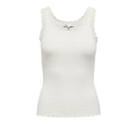 ONLY Onlsara Sharai Lace Tank Top Jrs Noos Canotta Basic Senza Maniche Scollo A U E Dettaglio in Pizzo, Ballerino di Nuvola, S Donna