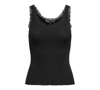 ONLY Onlsara Sharai Lace Tank Top Jrs Noos Canotta Basic Senza Maniche Scollo A U E Dettaglio in Pizzo, Nero, L Donna