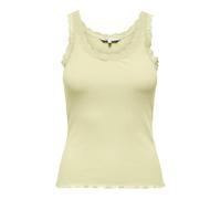 ONLY Onlsara Sharai Lace Tank Top Jrs Noos Canotta Basic Senza Maniche Scollo A U E Dettaglio in Pizzo, Double Cream, L Donna