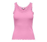 ONLY Onlsara Sharai Lace Tank Top Jrs Noos Canotta Basic Senza Maniche Scollo A U E Dettaglio in Pizzo, Begonia Rosa, M Donna