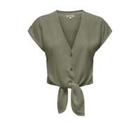 ONLY Onlsiesta SS Knot Lin Bl Shirt Pnt Noos, Verde-Deep Lichen Green, L Donna