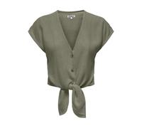 ONLY Onlsiesta SS Knot Lin Bl Shirt Pnt Noos, Verde-Deep Lichen Green, XL Donna