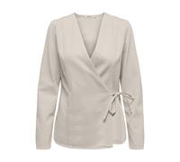 ONLY Onlsilla L/S Tie Wrap Blouse CC Pnt, Pumice Stone, L Donna