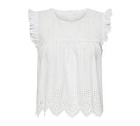 ONLY ONLSILLA S/L Frill Top Wvn Noos Blusentop, Weiß, 44 Donna