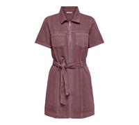 ONLY Onlsilla S/S Zip Belt Short Dress Pnt, Marrone Rosa, M Donna
