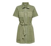 ONLY Onlsilla S/S Zip Belt Short Dress Pnt, Verde Olio, XS Donna