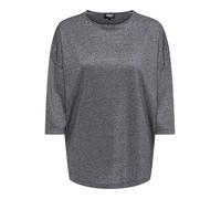 ONLY Onlsilvery Glamour Lurex 3/4 Top Jrs, Nero, S Donna