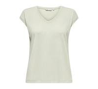 ONLY Onlsilvery S/S V Neck Lurex Jrs Noos Top Basic Scollo A Maniche Corte per L'eleganza dei Giovani, Giglio Verde, 3XL Donna