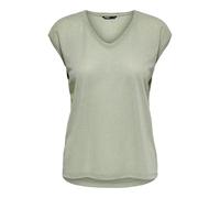Only Onlsilvery S/S V Neck Lurex Top Jrs Noos, Maglietta Donna, Grigio (Desert Sage), M