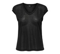 Only Onlsilvery S/S V Neck Lurex Top Jrs Noos, Maglietta Donna, Nero (Black), L