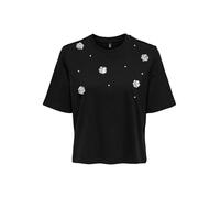 ONLY Onlsilvia Life S/S O-Neck Top Jrs, Nero, XL Donna
