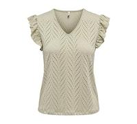 ONLY Onlsmilla S/L V-Neck Frill Top Jrs, Elm, M Donna