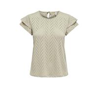 ONLY Onlsmilla S/S O-Neck Frill Top Jrs, Elm, L Donna