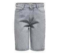 ONLY Onlsonny HW Wide DNM Shorts Nas843 Noos Pantaloncini Lunghi in Jeans a Vita Alta e vestibilità Normale, Denim Grigio Chiaro, 3XL Donna