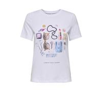 ONLY Onlsonya Life Reg S/S Slit Top Box Jrs, Bianco, XS