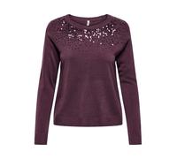 ONLY Onlstarry LS Sequin O-Neck Knt, Mauve Wine, M Donna