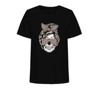 ONLY Onlstella Life S/S Skull Top CS Jrs, Nero, M Donna