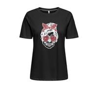 ONLY Onlstella Life S/S Skull Top CS Jrs, Nero, XL Donna