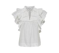 ONLY Onlsunny Capsl Frill Wvn Noos Top con Scollo A V Manica Corta E Volant, Ballerino di Nuvola, S Donna