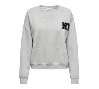 ONLY Onlsweat L/S Crew Oversize State Swt Maglia di Tuta, Chiaro Grigio Melange, L Donna