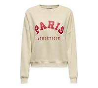 ONLY Onlsweat Life L/S Crew O.Size State Noos Felpa con Stampa, Betulla, XS
