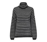 ONLY Onltalio LS Stripe Rollneck BF Knt Pullover, Grigio Scuro mélange, M Donna
