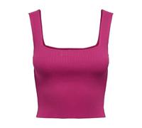 ONLY Onltatianna SL Cropped Square Neck Knt, Fucsia Fedora, M