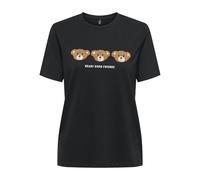 ONLY Onlteresa Life Reg S/S Teddy Top CS Jrs, Nero, M Donna