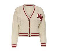 ONLY Onlthale LS Button Cardigan Knt, Bianco e Grigio, S Donna