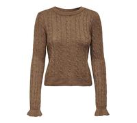 ONLY Onltia LS Cable O-Neck BF Knt Maglione, Cocco tostato, S Donna