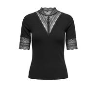 ONLY Onltilde Highneck S/S Top Jrs Noos Basic High Neck Manica Corta, Nero, L Donna