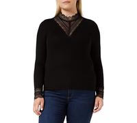 Only Onltilde L/S High Neck Lace Top Jrs Maglietta a Maniche Lunghe, Nero/Dettaglio: Pizzo Nero., L